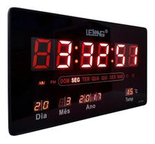 Relógio Parede Mesa Led Digital Calendário Termômetro Le2132 - Lelong