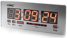 Relógio Parede Mesa Led Digital Gigante Painel Data Temperatura 52Cm Relógio Parede Mesa Led Digital Gigante Painel Data Temperatura 52Cm