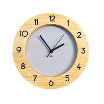 Relógio Parede Minimalista Cinza Números 28Cm - Uso Madeira