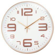 Relógio Parede Moderno 30cm Silencioso Estilo Minimalista com Números Em Relevos Sala Escritório Recepção Academia