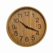 Relógio Parede Moderno Fundo de Madeira Cozinha Sala 25cm