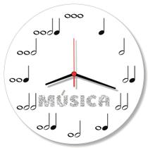 Relogio Parede Musica Nota Musical Decorar Sala Cozinha Quarto Presente Musico 30cm - RelóGil