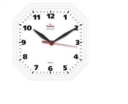 Relógio Parede Octogonal Branco Moderno