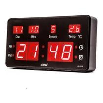 Relógio Parede ou Mesa LED C/ Despertador Data e Temperatura