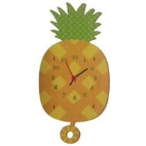 Relógio Parede Pêndulo Madeira Brincadeira Criança Abacaxi Relógio Parede Pêndulo Madeira Brincadeira Criança Abacaxi