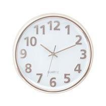 Relógio parede plástico/aluminio clear numbers branco/cobre 30,5x30,5x5,5cm