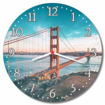 Relogio Parede Ponte Sao Francisco Decoracao Golden Gate Enfeite Viagem Estados Unidos Turismo 30cm