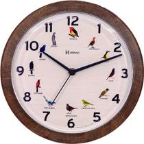 Relógio Parede Quartz Canto dos Pássaros Nacionais Cor Madeira 6658 Herweg