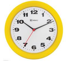 Relógio Parede Redondo Herweg 6103 268 Amarelo 21cm Quartz
