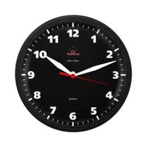 Relógio Parede Redondo Ômega Fundo Preto - Plashome