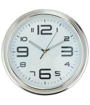 Relógio Parede Redondo Prateado 33x33cm