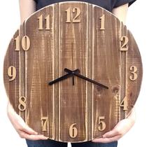 Relógio Parede Rústico Madeira Decoração Verniz Vintage Grande 48cm - RelóGil