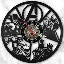 Relógio Parede Vingadores Avengers Marvel Dc Hq Vinil Lp Promoção Relógio Parede Vingadores Avengers Marvel Dc Hq Vinil Lp Promoção