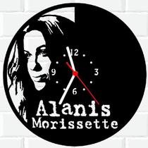 Relógio Parede Vinil LP ou MDF Alanis Morissette Cantora - 3D Fantasy