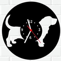 Relógio Parede Vinil LP ou MDF Basset Cachorro 4
