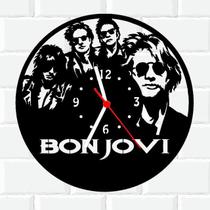 Relógio Parede Vinil LP ou MDF Bon Jovi Rock 1
