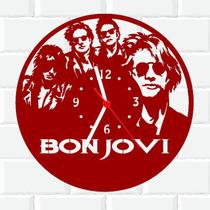 Relógio Parede Vinil LP ou MDF Bon Jovi Rock 1 - 3D Fantasy