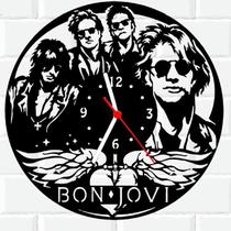 Relógio Parede Vinil LP ou MDF Bon Jovi Rock 2 - 3D Fantasy