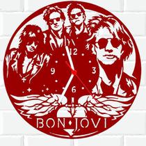 Relógio Parede Vinil LP ou MDF Bon Jovi Rock 2 - 3D Fantasy