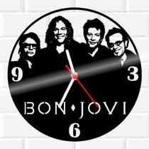 Relógio Parede Vinil LP ou MDF Bon Jovi Rock 3