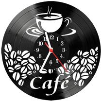 Relógio Parede Vinil LP ou MDF Café Xícara Cozinha 2