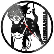 Relógio Parede Vinil LP ou MDF Chiuahua Cachorro 2