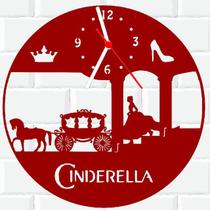 Relógio Parede Vinil LP ou MDF Cinderela Princesa Disney - 3D Fantasy