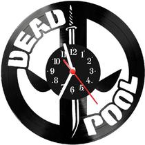 Relógio Parede Vinil LP ou MDF Dead Pool Heroi Marvel