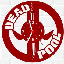 Relógio Parede Vinil LP ou MDF Dead Pool Heroi Marvel