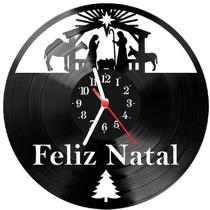 Relógio Parede Vinil LP ou MDF Feliz Natal 2