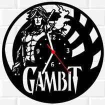 Relógio Parede Vinil LP ou MDF Gambit X-Men Marvel