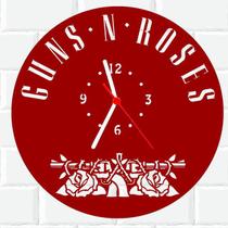 Relógio Parede Vinil LP ou MDF Guns n Roses Rock Banda 1 - 3D Fantasy