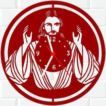 Relógio Parede Vinil LP ou MDF Jesus 1