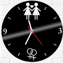 Relógio Parede Vinil LP ou MDF LGBT Lesbica - 3D Fantasy