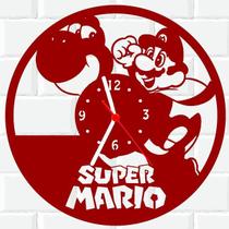 Relógio Parede Vinil LP ou MDF Mario Bros Game Jogo Nintendo 2