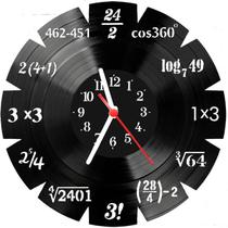 Relógio Parede Vinil LP ou MDF Matematica Aritmética Escola 2