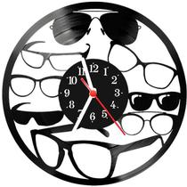 Relógio Parede Vinil LP ou MDF Oculos Ótica Decoração