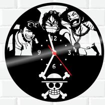 Relógio Parede Vinil LP ou MDF One Piece Luffy