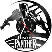 Relógio Parede Vinil LP ou MDF Pantera Negra Marvel Heroi 1
