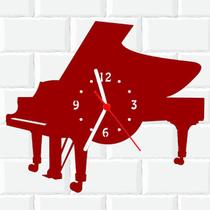 Relógio Parede Vinil LP ou MDF Piano Música 1