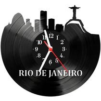 Relógio Parede Vinil LP ou MDF Rio De Janeiro Cidade - 3D Fantasy