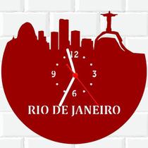 Relógio Parede Vinil LP ou MDF Rio De Janeiro Cidade - 3D Fantasy