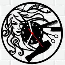 Relógio Parede Vinil LP ou MDF Salão De Beleza Cabeleireiro 5 - 3D Fantasy