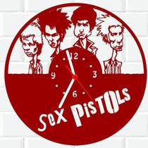 Relógio Parede Vinil LP ou MDF Sex Pistols Rock Banda