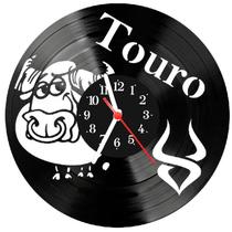 Relógio Parede Vinil LP ou MDF Touro Signo Horoscopo
