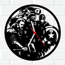 Relógio Parede Vinil LP ou MDF Vingadores Marvel Herois 6