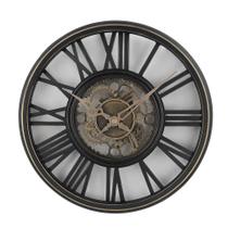 Relogio parede vintage rustico 30cm estilo madeira numeros romanos casa sala escritorio preto