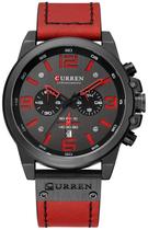 Relógio PASOY Chronograph Classic em couro preto para homens