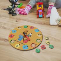 Relógio Pedagógico de Encaixe com Animais Aprenda as Horas e Formas Brincando - Criptonita