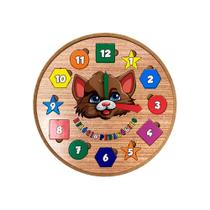 Relógio Pedagógico Infantil Didático Educativo 21x21 Mdf Madeira Adesivado